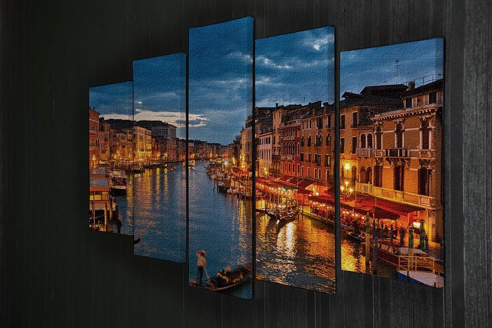 Grand Canal Venice at night 5 Split Panel Canvas  - Canvas Art Rocks - 2