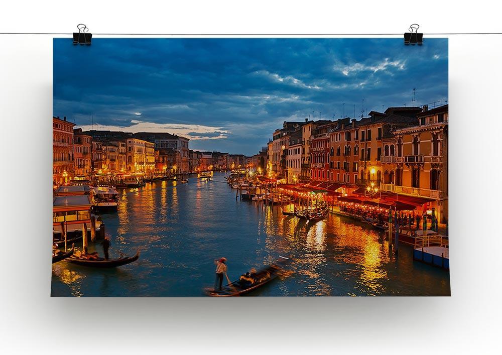 Grand Canal Venice at night Canvas Print or Poster - Canvas Art Rocks - 2