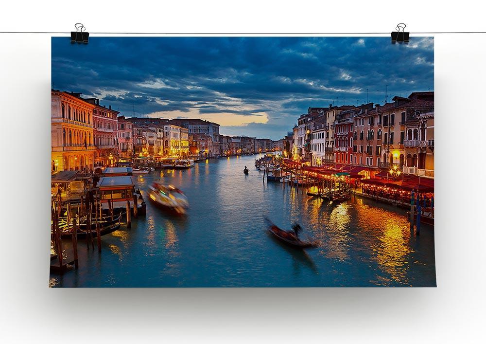 Grand Canal at night Venice Canvas Print or Poster - Canvas Art Rocks - 2