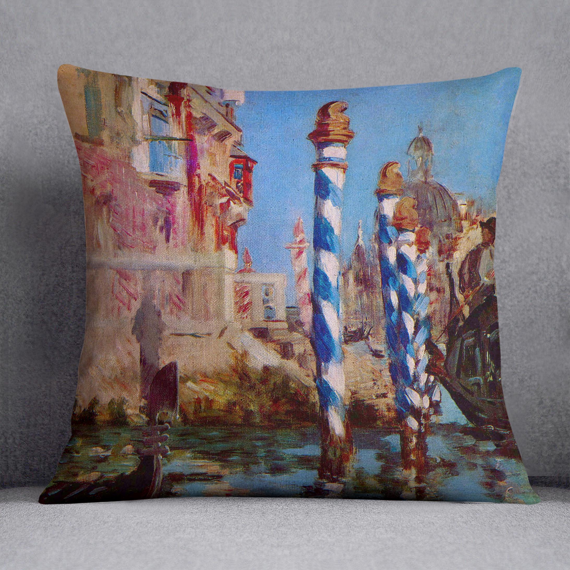 Grand Canal in Venice by Edouard Manet Cushion