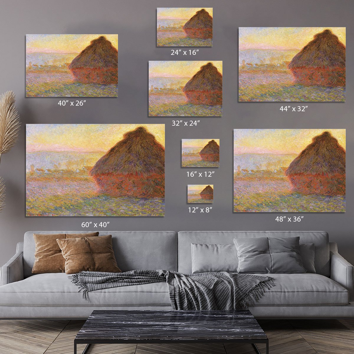 Graystacks by Monet Canvas Print or Poster
