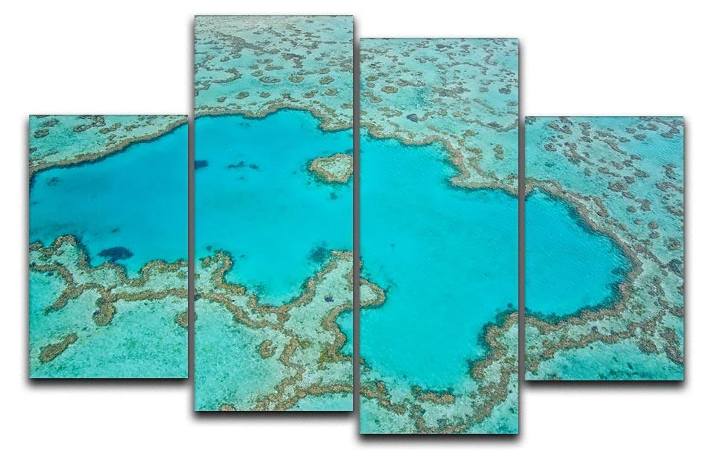 Great Barrier Reef Aerial View 4 Split Panel Canvas  - Canvas Art Rocks - 1