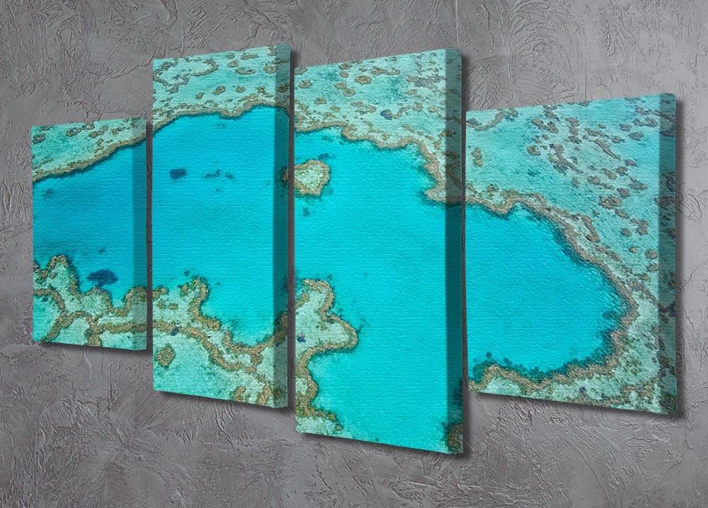 Great Barrier Reef Aerial View 4 Split Panel Canvas  - Canvas Art Rocks - 2