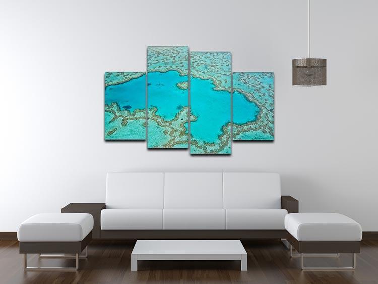 Great Barrier Reef Aerial View 4 Split Panel Canvas  - Canvas Art Rocks - 3