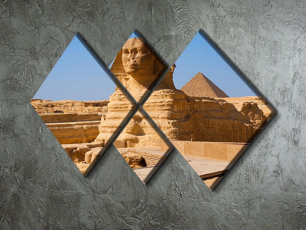 Great Sphinx with the pyramid of Menkaure 4 Square Multi Panel Canvas  - Canvas Art Rocks - 2