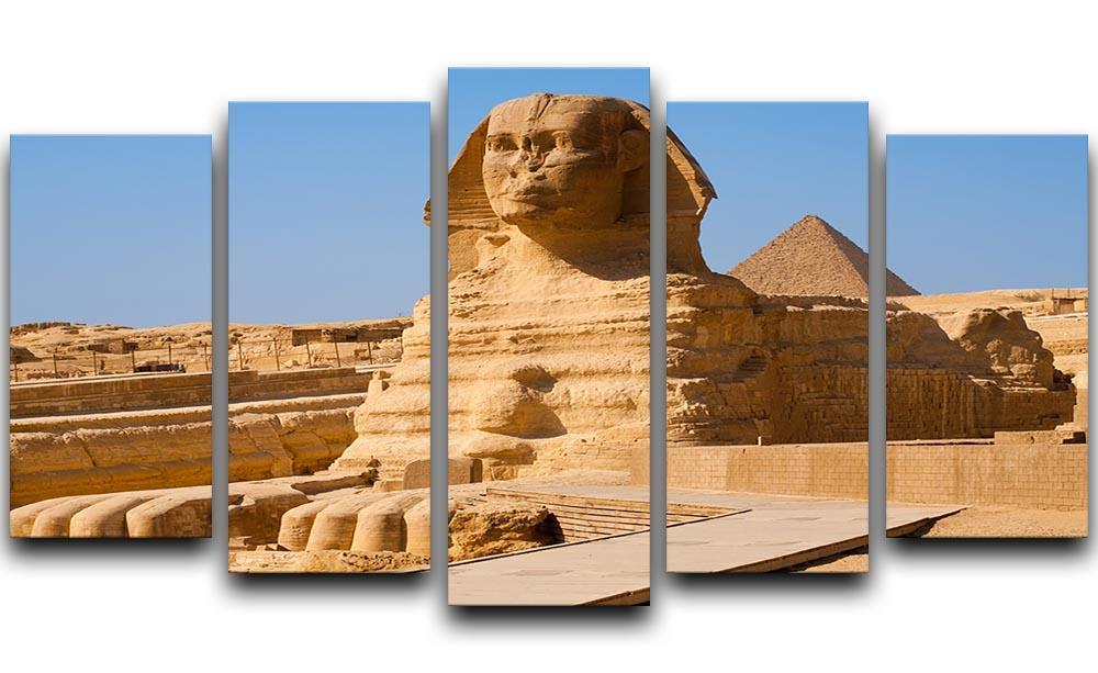 Great Sphinx with the pyramid of Menkaure 5 Split Panel Canvas  - Canvas Art Rocks - 1