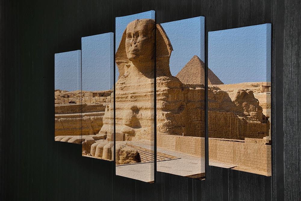 Great Sphinx with the pyramid of Menkaure 5 Split Panel Canvas  - Canvas Art Rocks - 2