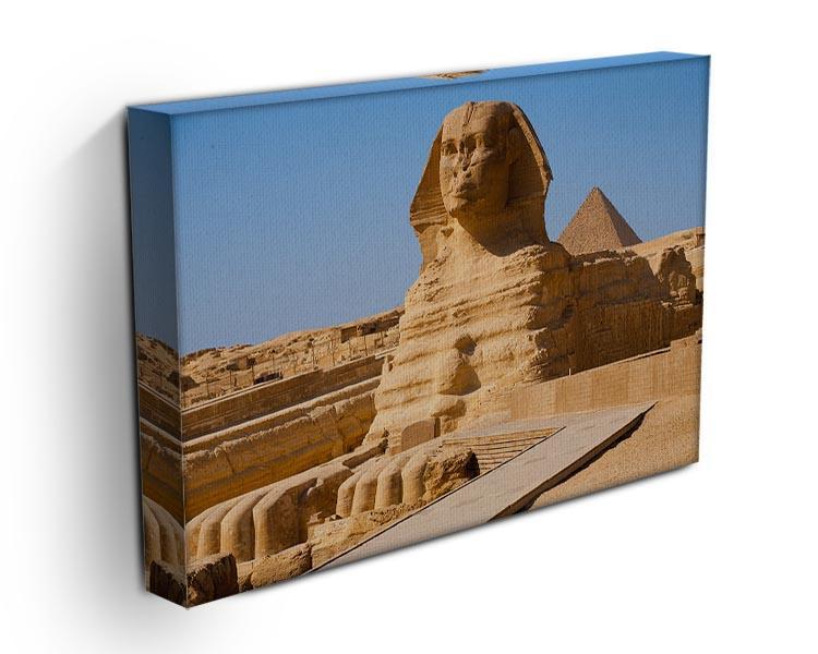 Great Sphinx with the pyramid of Menkaure Canvas Print or Poster - Canvas Art Rocks - 3