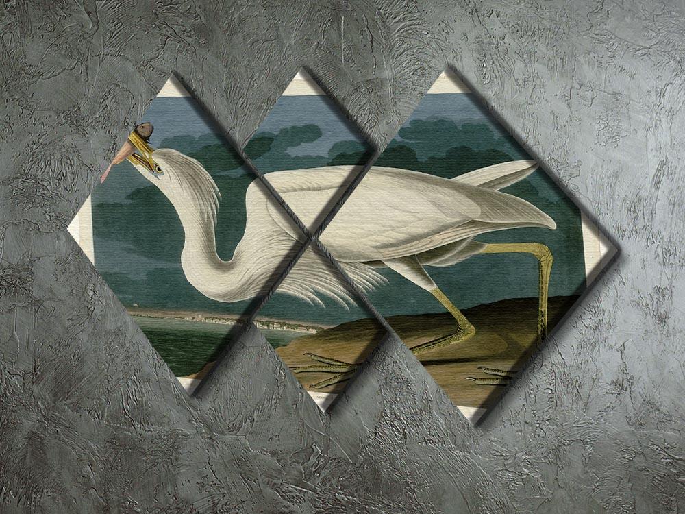 Great White Heron by Audubon 4 Square Multi Panel Canvas - Canvas Art Rocks - 2