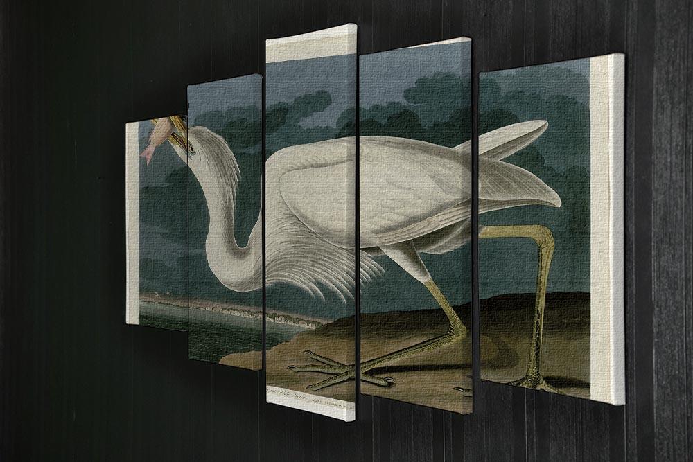 Great White Heron by Audubon 5 Split Panel Canvas - Canvas Art Rocks - 2