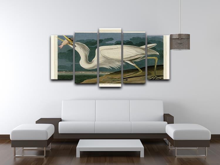 Great White Heron by Audubon 5 Split Panel Canvas - Canvas Art Rocks - 3