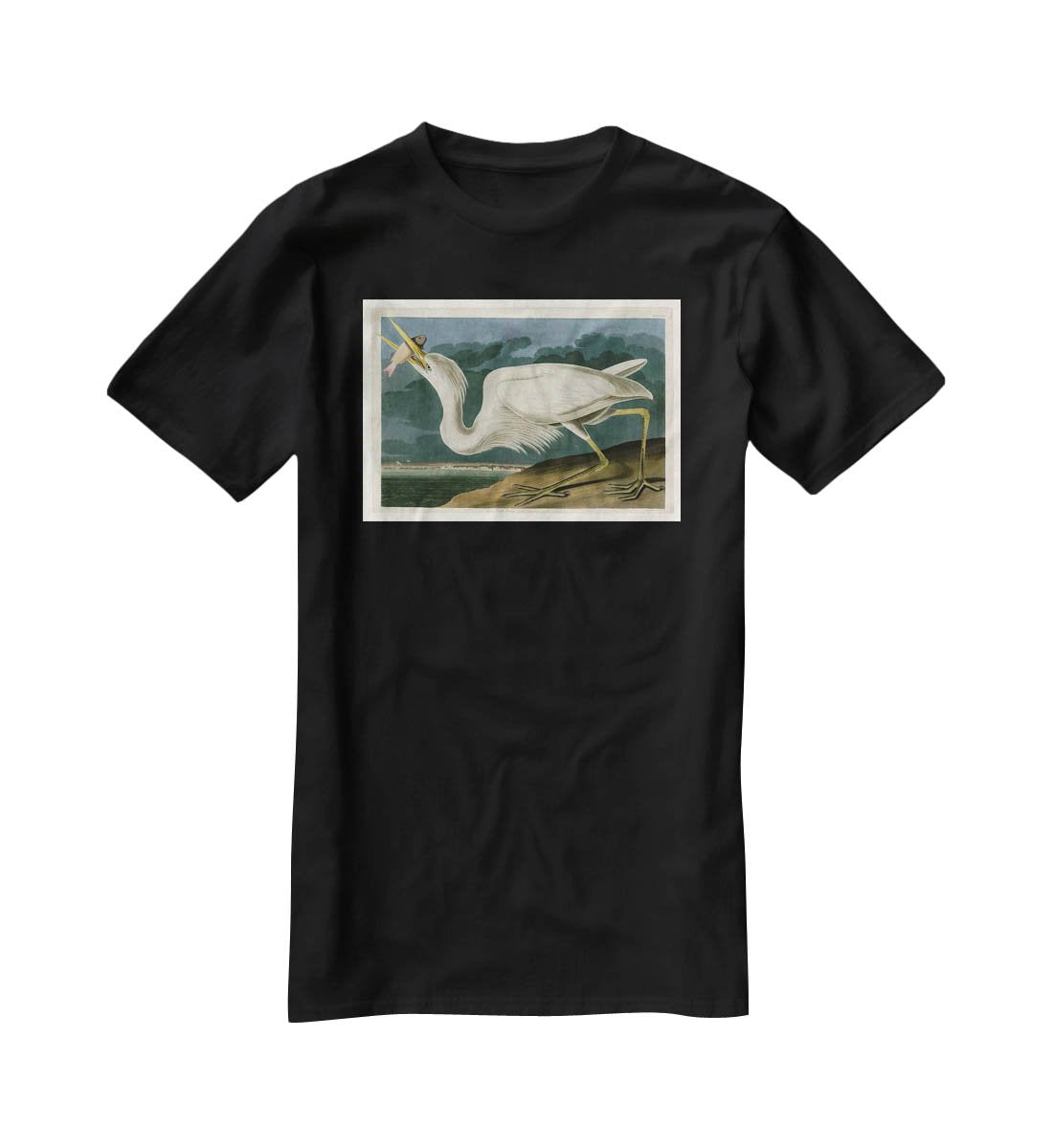 Great White Heron by Audubon T-Shirt - Canvas Art Rocks - 1