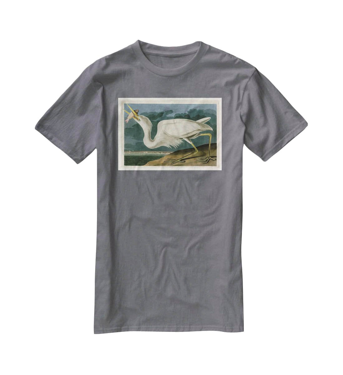 Great White Heron by Audubon T-Shirt - Canvas Art Rocks - 3