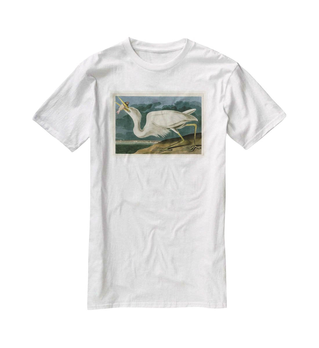 Great White Heron by Audubon T-Shirt - Canvas Art Rocks - 5