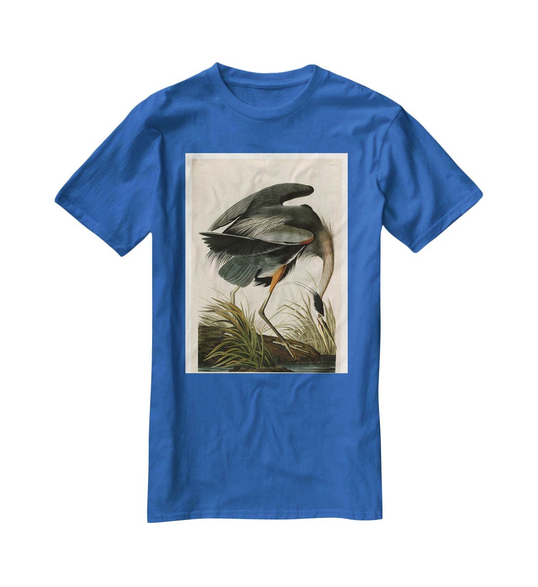 Great blue Heron by Audubon T-Shirt - Canvas Art Rocks - 2