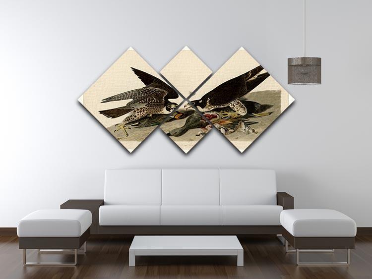 Great footed Hawk by Audubon 4 Square Multi Panel Canvas - Canvas Art Rocks - 3