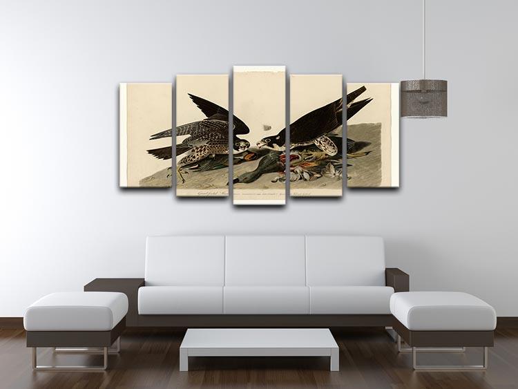 Great footed Hawk by Audubon 5 Split Panel Canvas - Canvas Art Rocks - 3
