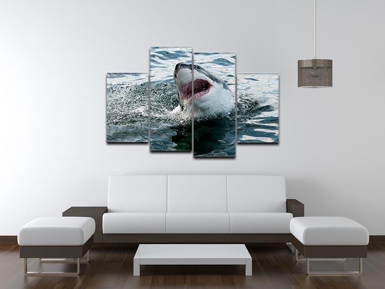 Great white shark 4 Split Panel Canvas  - Canvas Art Rocks - 3