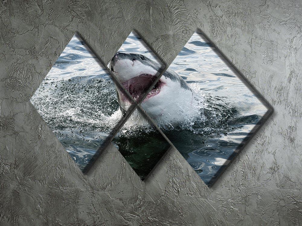 Great white shark 4 Square Multi Panel Canvas  - Canvas Art Rocks - 2