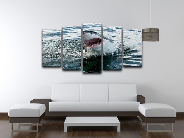 Great white shark 5 Split Panel Canvas  - Canvas Art Rocks - 3