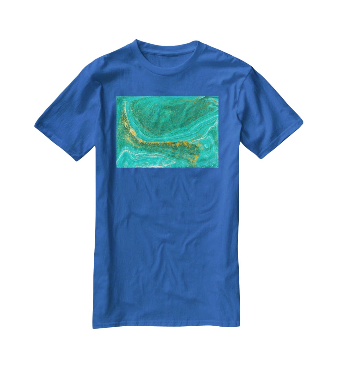 Green Swirled Marble T-Shirt - Canvas Art Rocks - 2