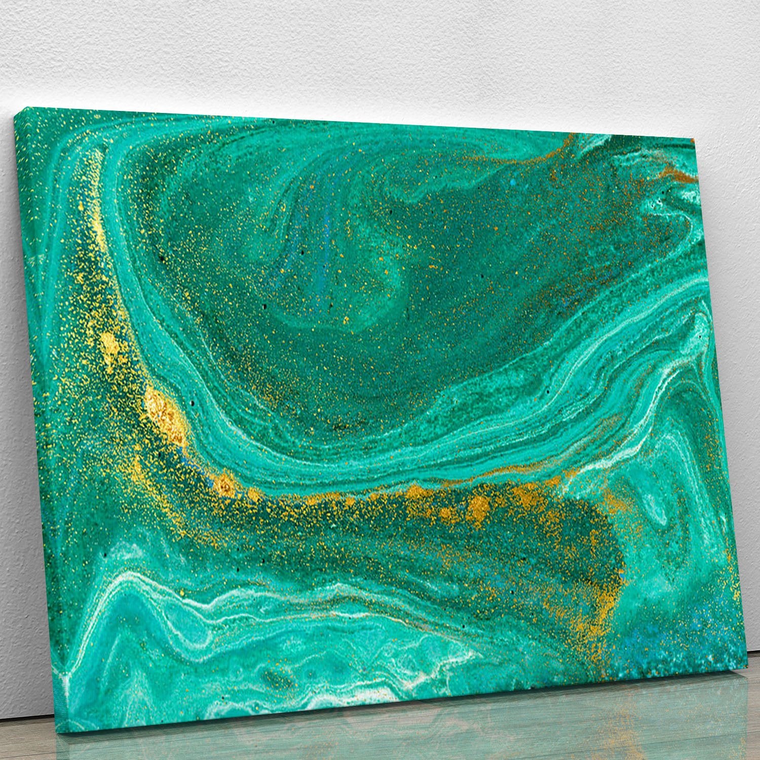 Green Swirled Marble Canvas Print or Poster
