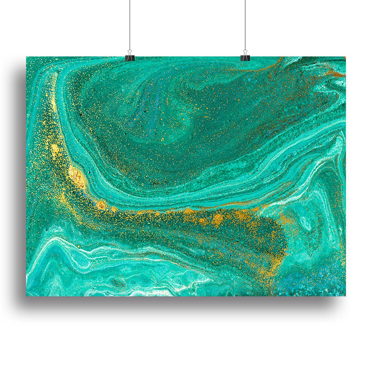 Green Swirled Marble Canvas Print or Poster