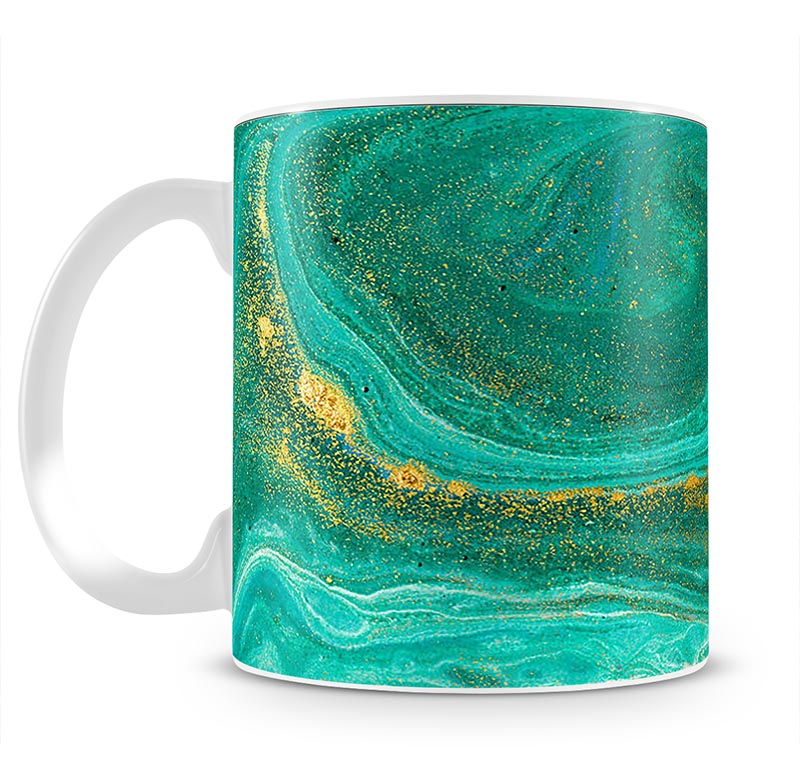 Green Swirled Marble Mug - Canvas Art Rocks - 1