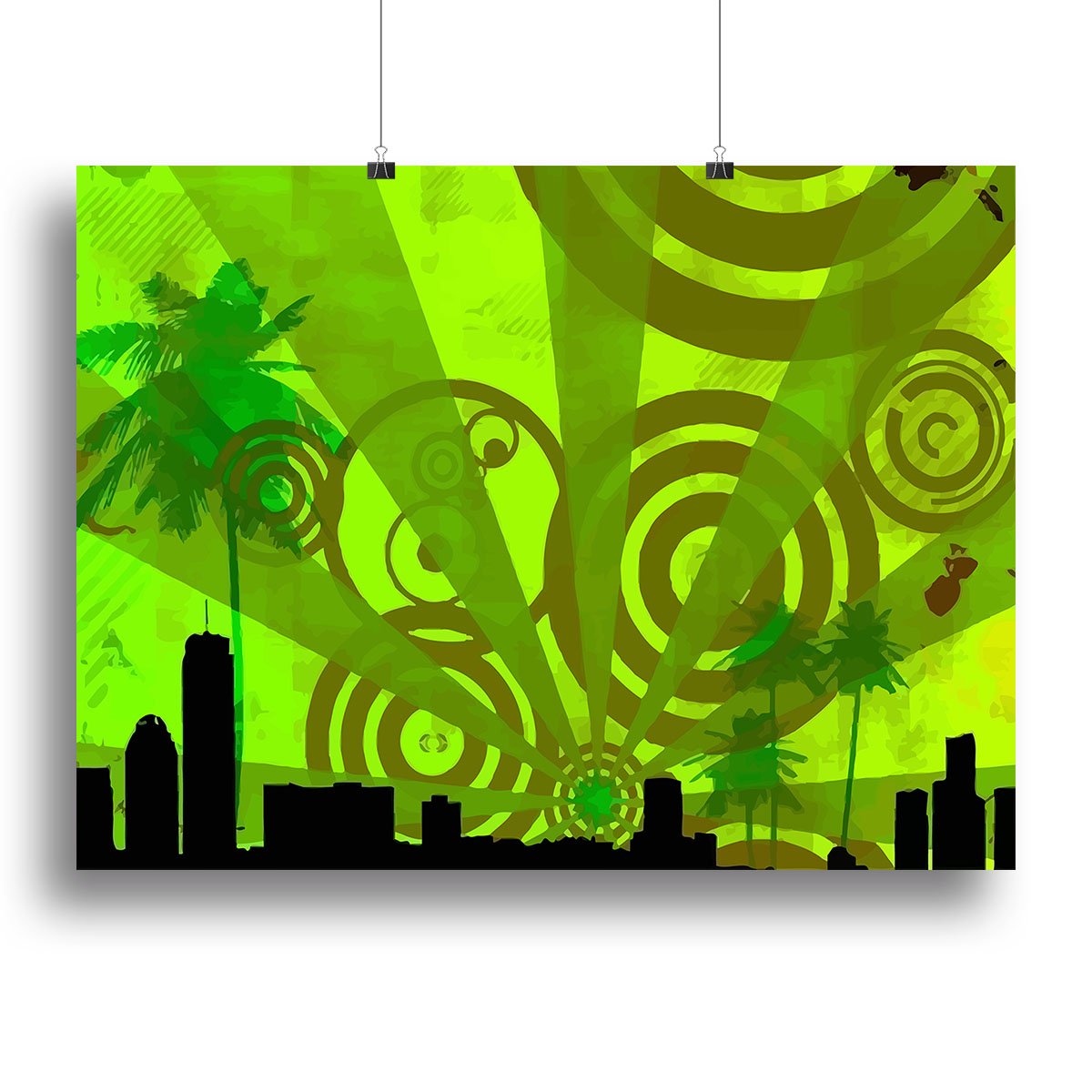 Green Urban Abstract Canvas Print or Poster