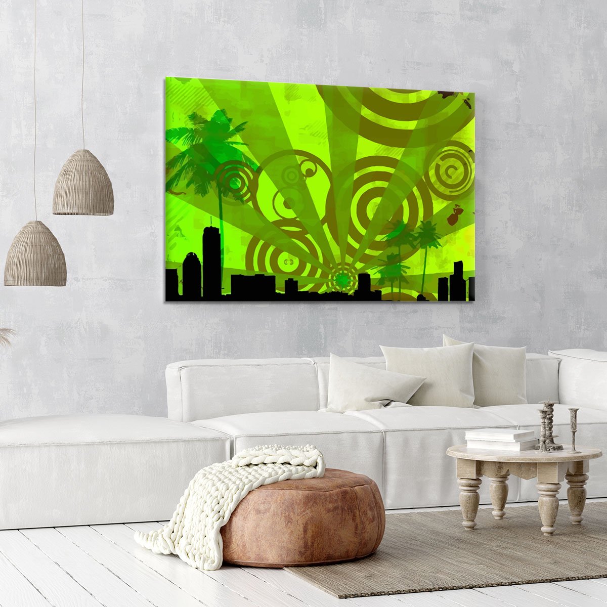 Green Urban Abstract Canvas Print or Poster