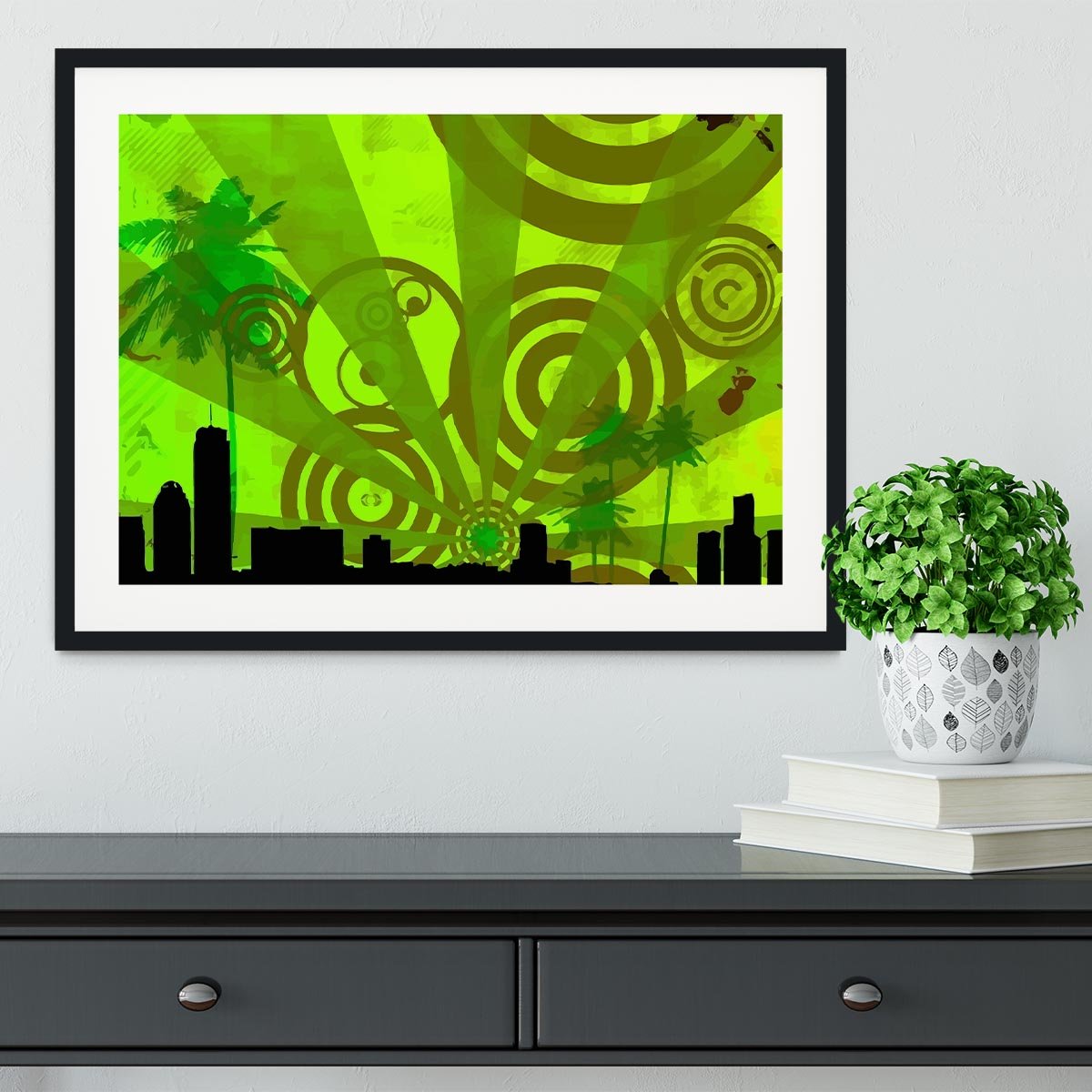 Green Urban Abstract Framed Print - Canvas Art Rocks - 1