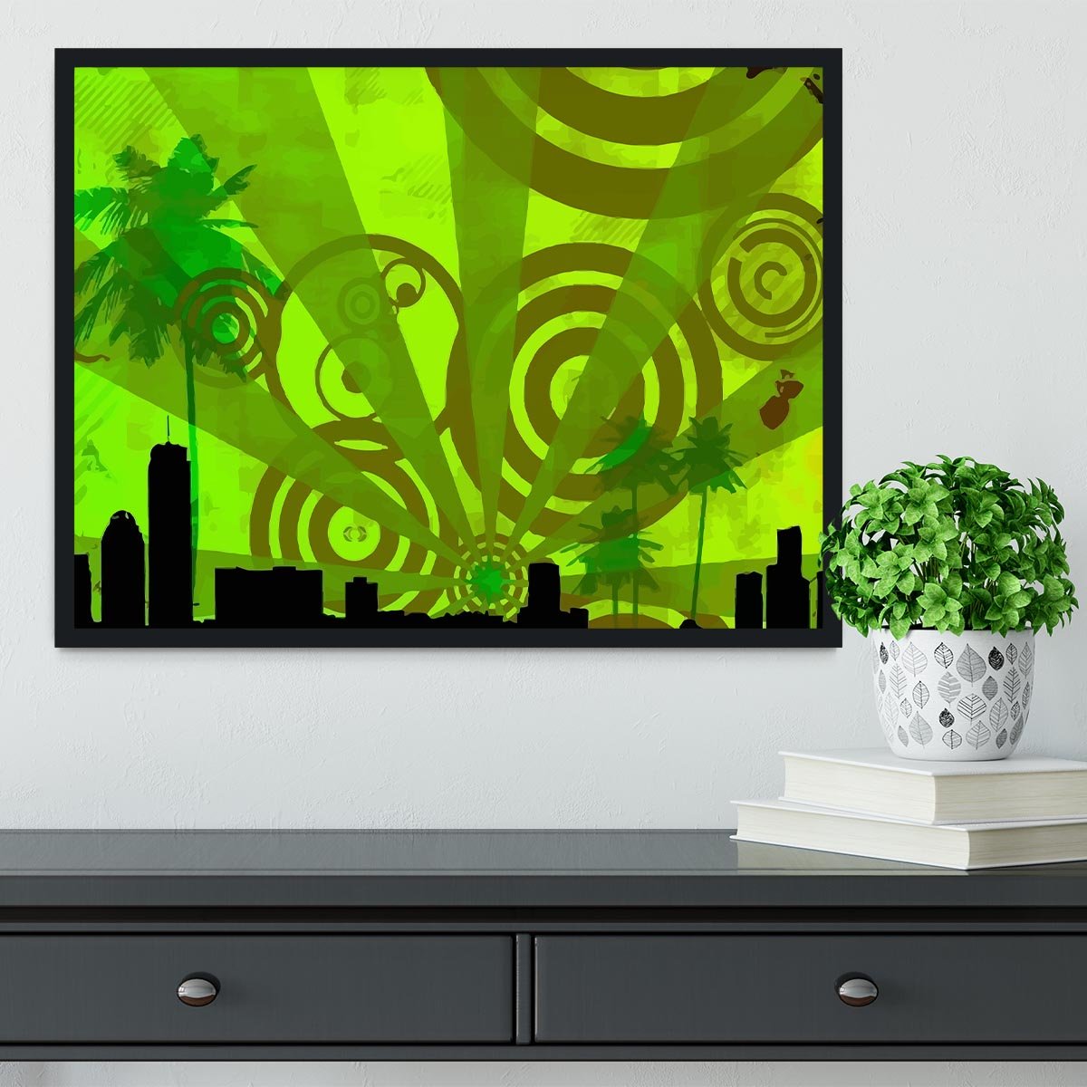 Green Urban Abstract Framed Print - Canvas Art Rocks - 2