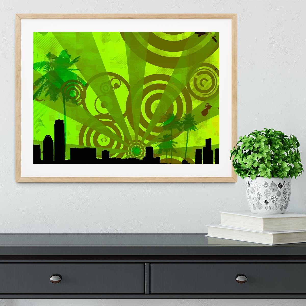 Green Urban Abstract Framed Print - Canvas Art Rocks - 3