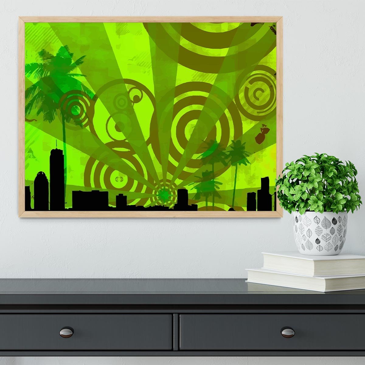 Green Urban Abstract Framed Print - Canvas Art Rocks - 4