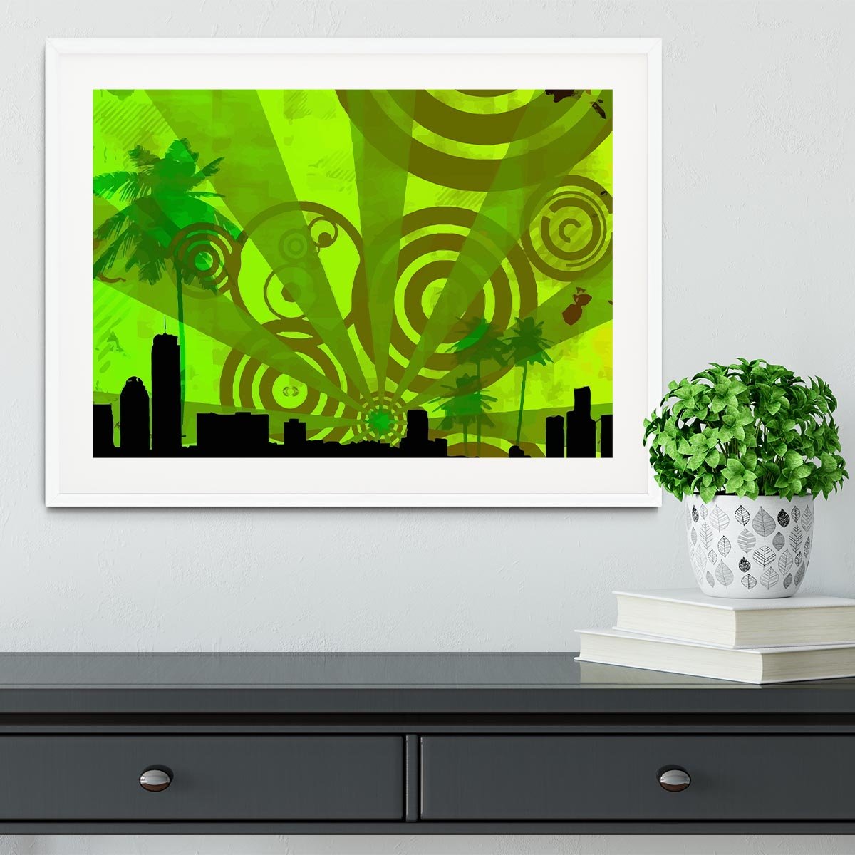 Green Urban Abstract Framed Print - Canvas Art Rocks - 5