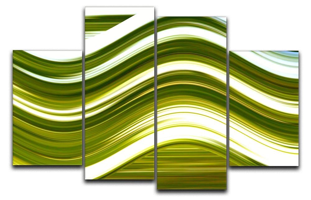Green Wave 4 Split Panel Canvas - Canvas Art Rocks - 1
