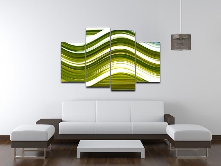 Green Wave 4 Split Panel Canvas - Canvas Art Rocks - 3