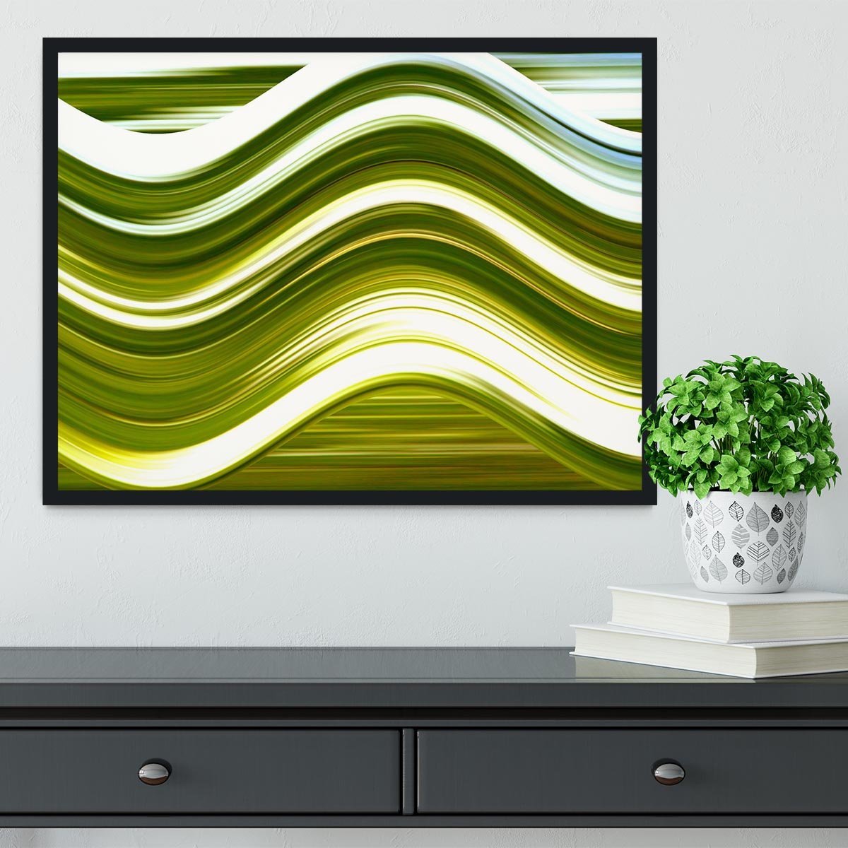 Green Wave Framed Print - Canvas Art Rocks - 2