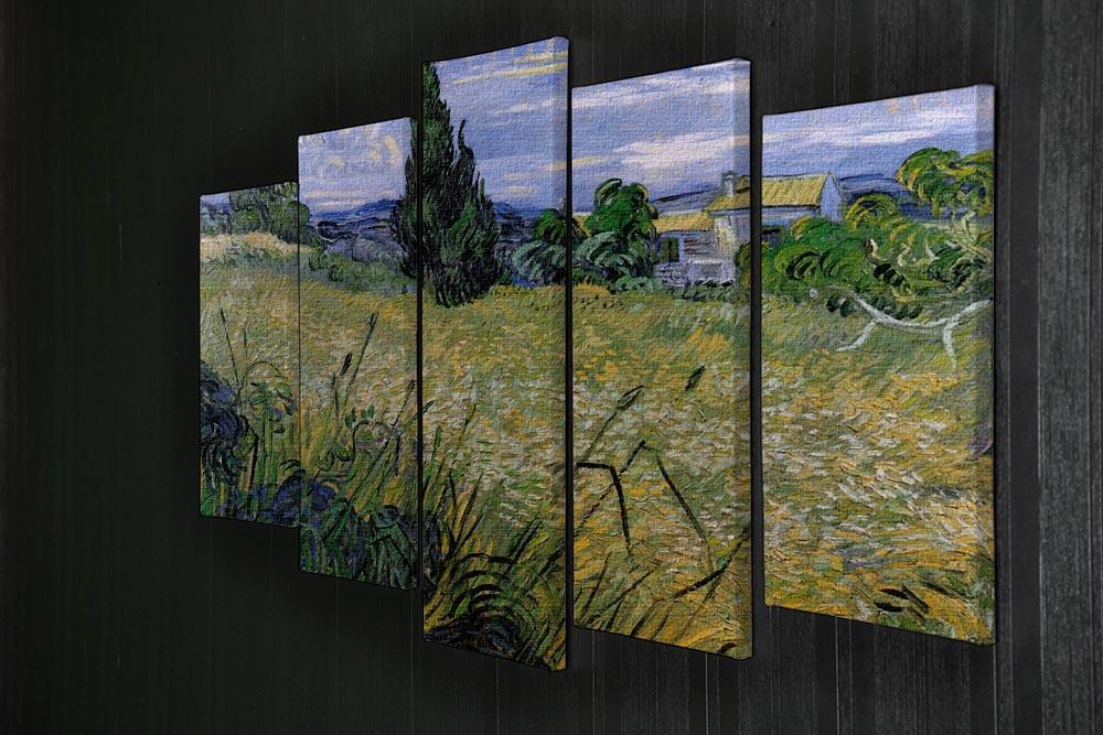 Green Wheat Field with Cypress by Van Gogh 5 Split Panel Canvas - Canvas Art Rocks - 2