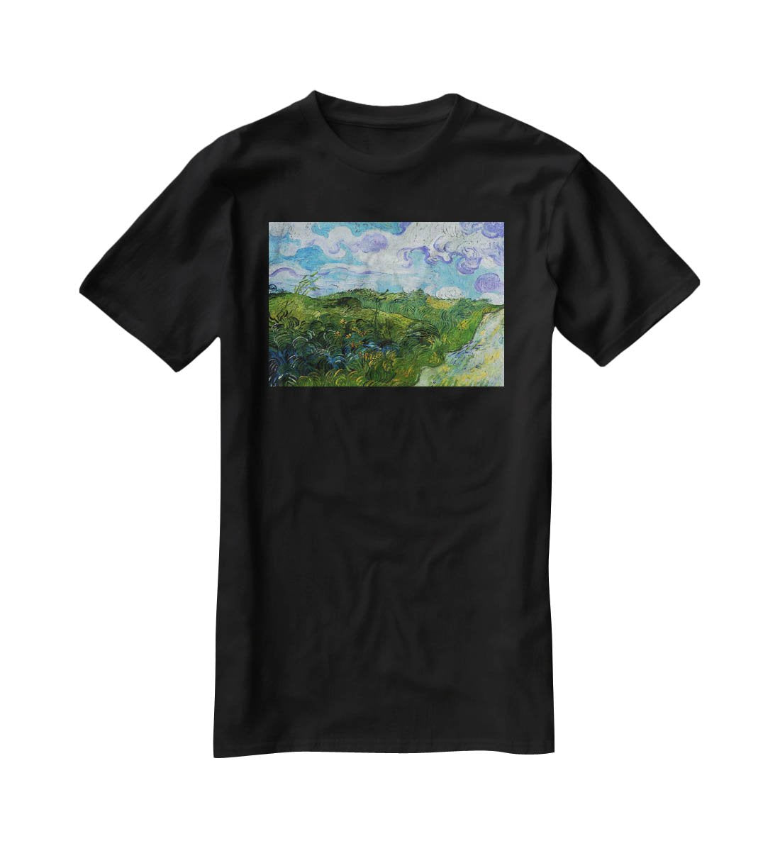 Green Wheat Fields by Van Gogh T-Shirt - Canvas Art Rocks - 1