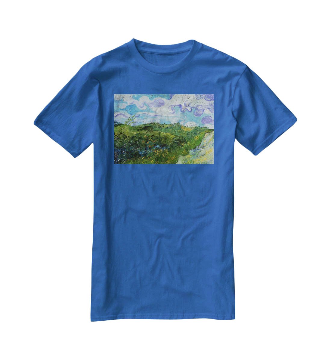 Green Wheat Fields by Van Gogh T-Shirt - Canvas Art Rocks - 2