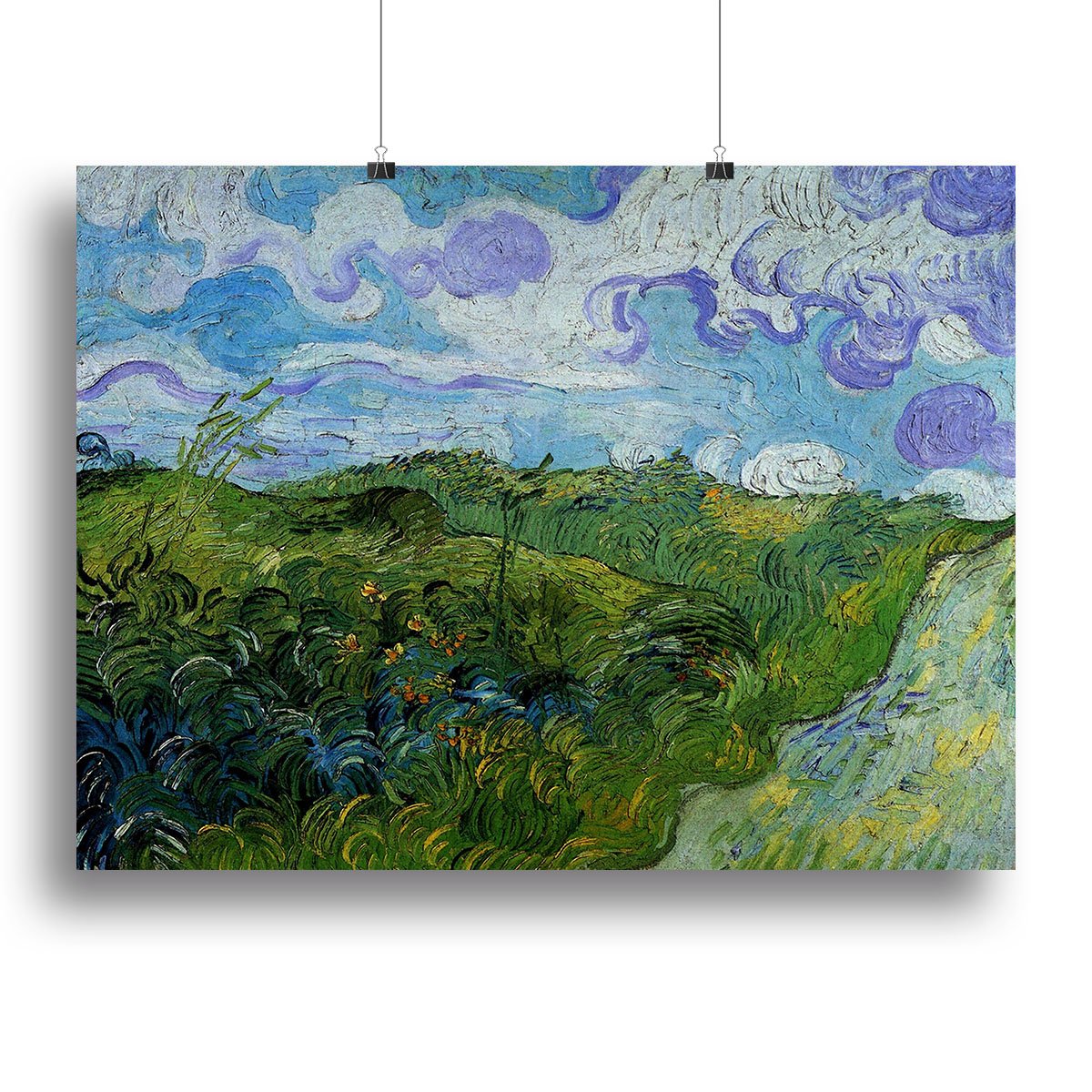 Green Wheat Fields by Van Gogh Canvas Print or Poster
