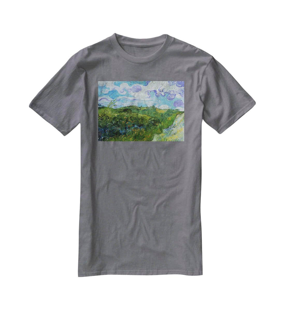 Green Wheat Fields by Van Gogh T-Shirt - Canvas Art Rocks - 3
