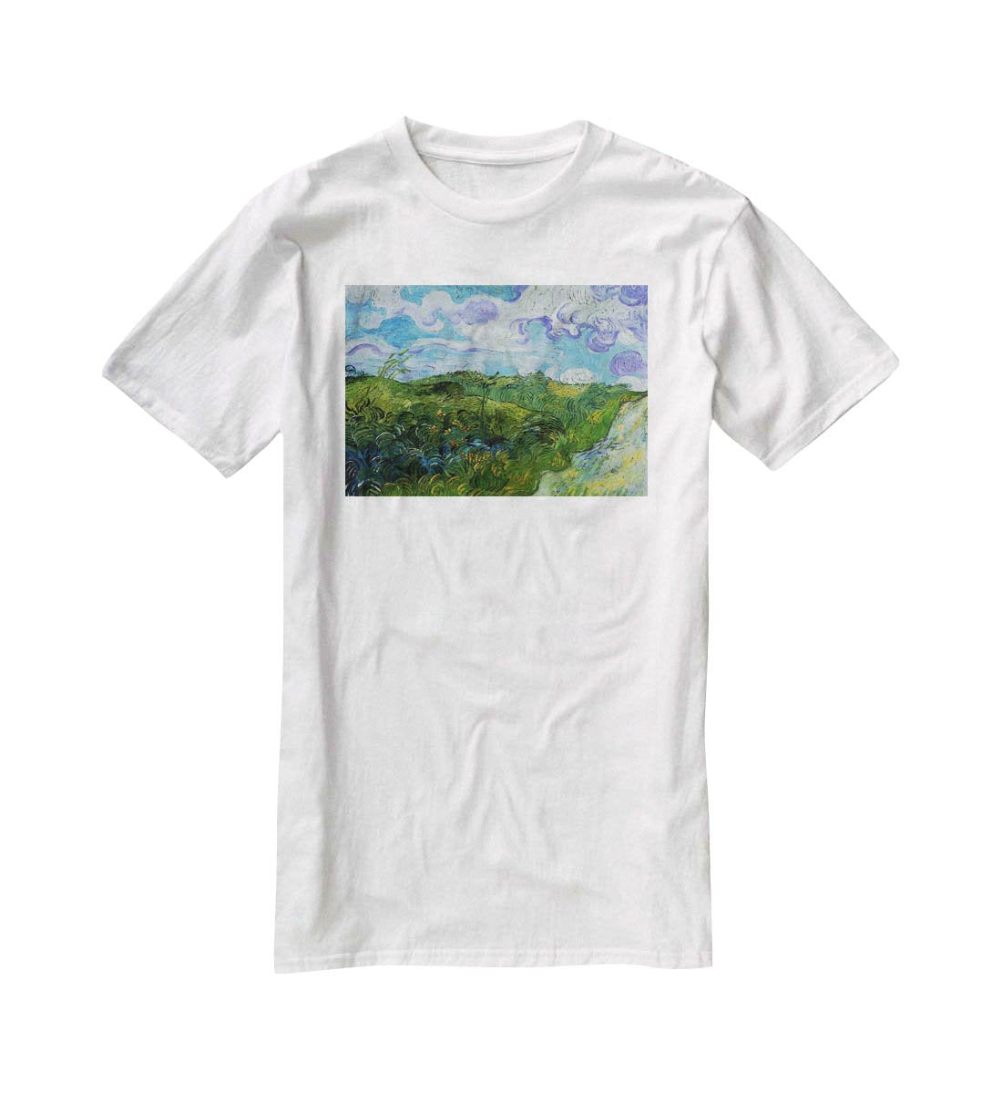 Green Wheat Fields by Van Gogh T-Shirt - Canvas Art Rocks - 5