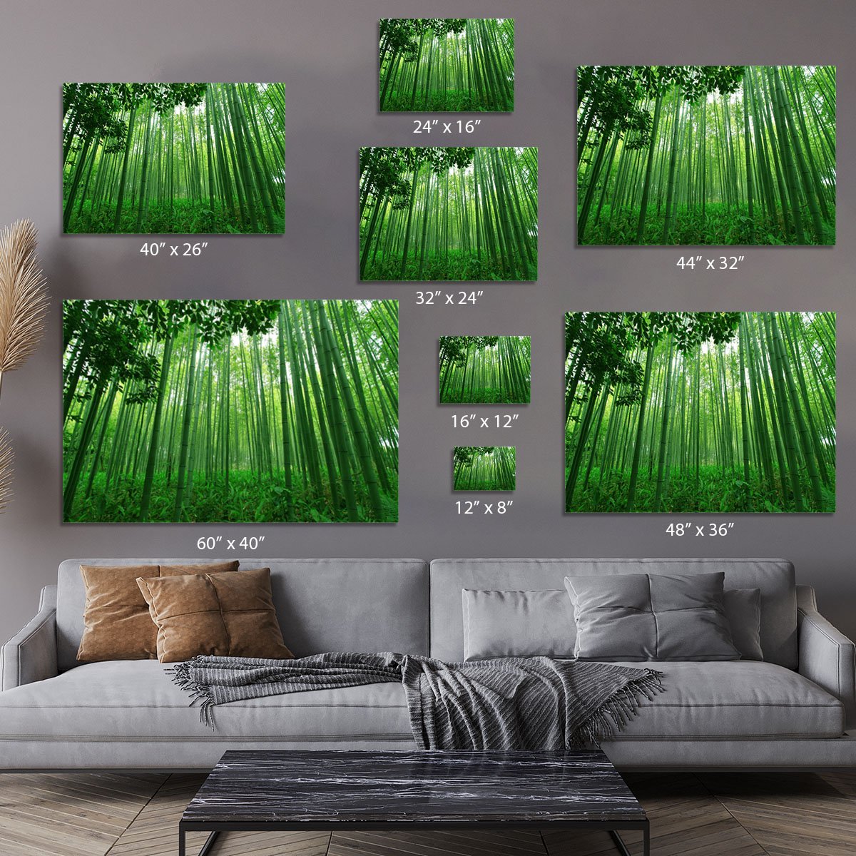 Green bamboo forest Canvas Print or Poster