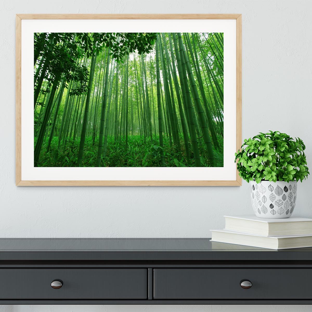 Green bamboo forest Framed Print - Canvas Art Rocks - 3