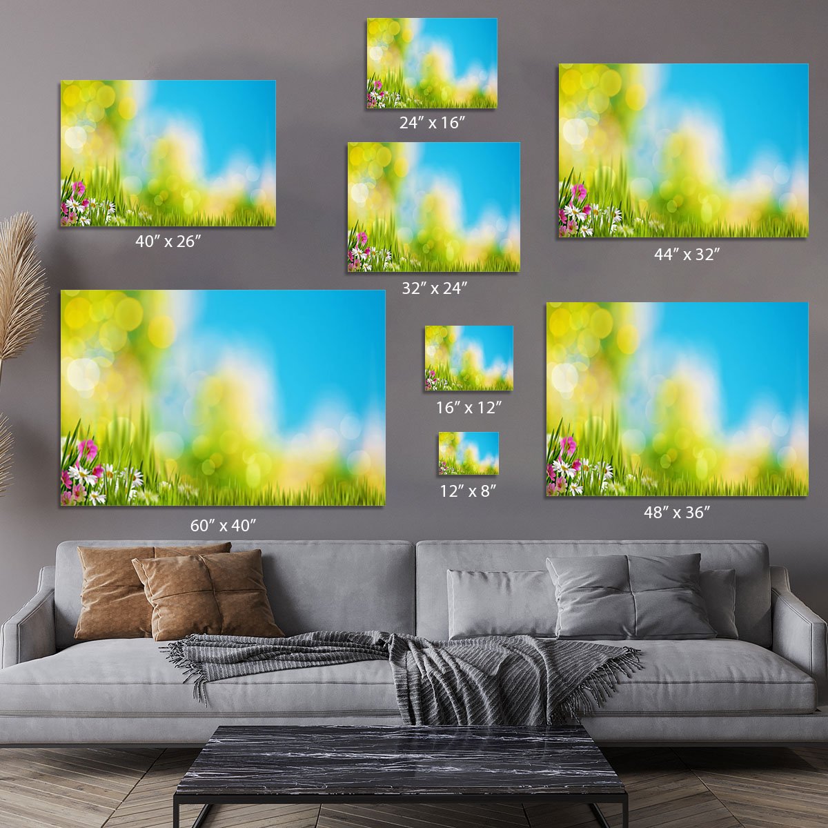 Green foliage under bright summer sun Canvas Print or Poster