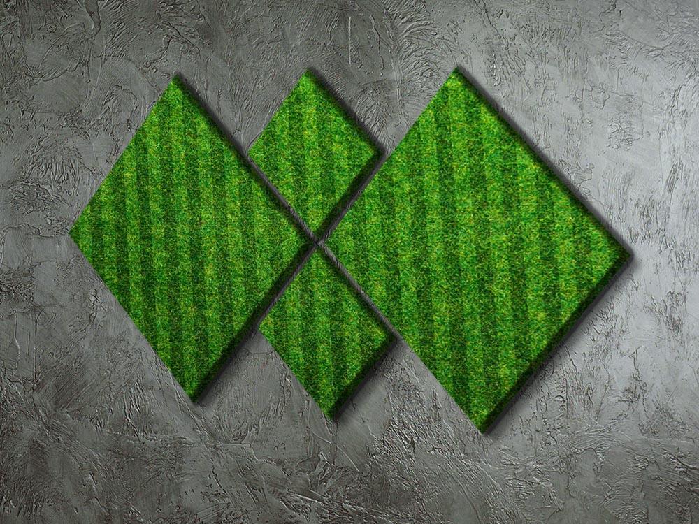 Green grass soccer field 4 Square Multi Panel Canvas  - Canvas Art Rocks - 2