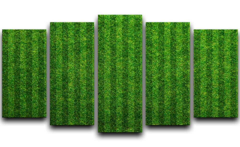 Green grass soccer field 5 Split Panel Canvas  - Canvas Art Rocks - 1