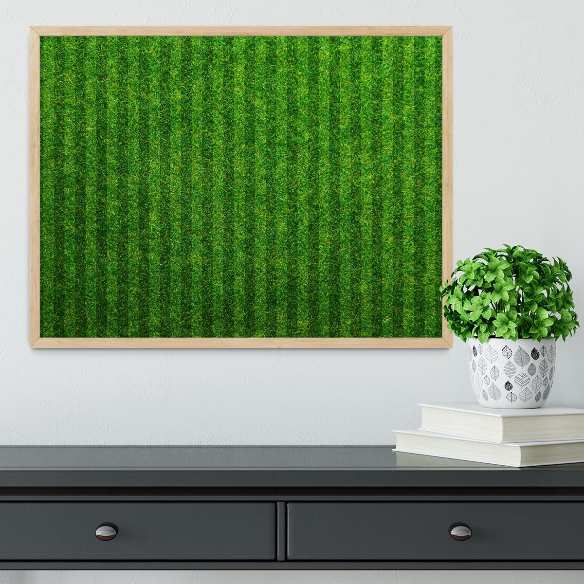 Green grass soccer field Framed Print - Canvas Art Rocks - 4